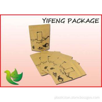 Stand Up Food Kraft Paper Bag With Zipper and Custom Printi